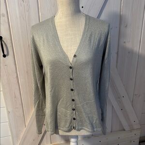 Elegant Women's Silver Cardigan Sweater